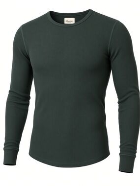 Thermal HI-lo Men's Dark Green Long-Sleeve Thermal Tee
